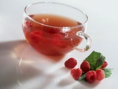 El té de hojas de frambuesa